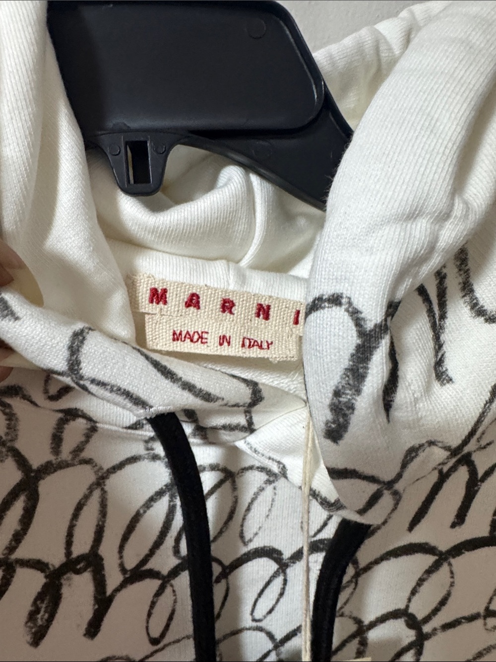 Marni Cream and Black Script Logo Crewneck Sweater - Picture 3 of 7
